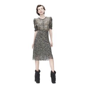 NWT Isabel Marant Pour H&M Floral Midi Dress‎ Puff Sleeve Sheer Chiffon